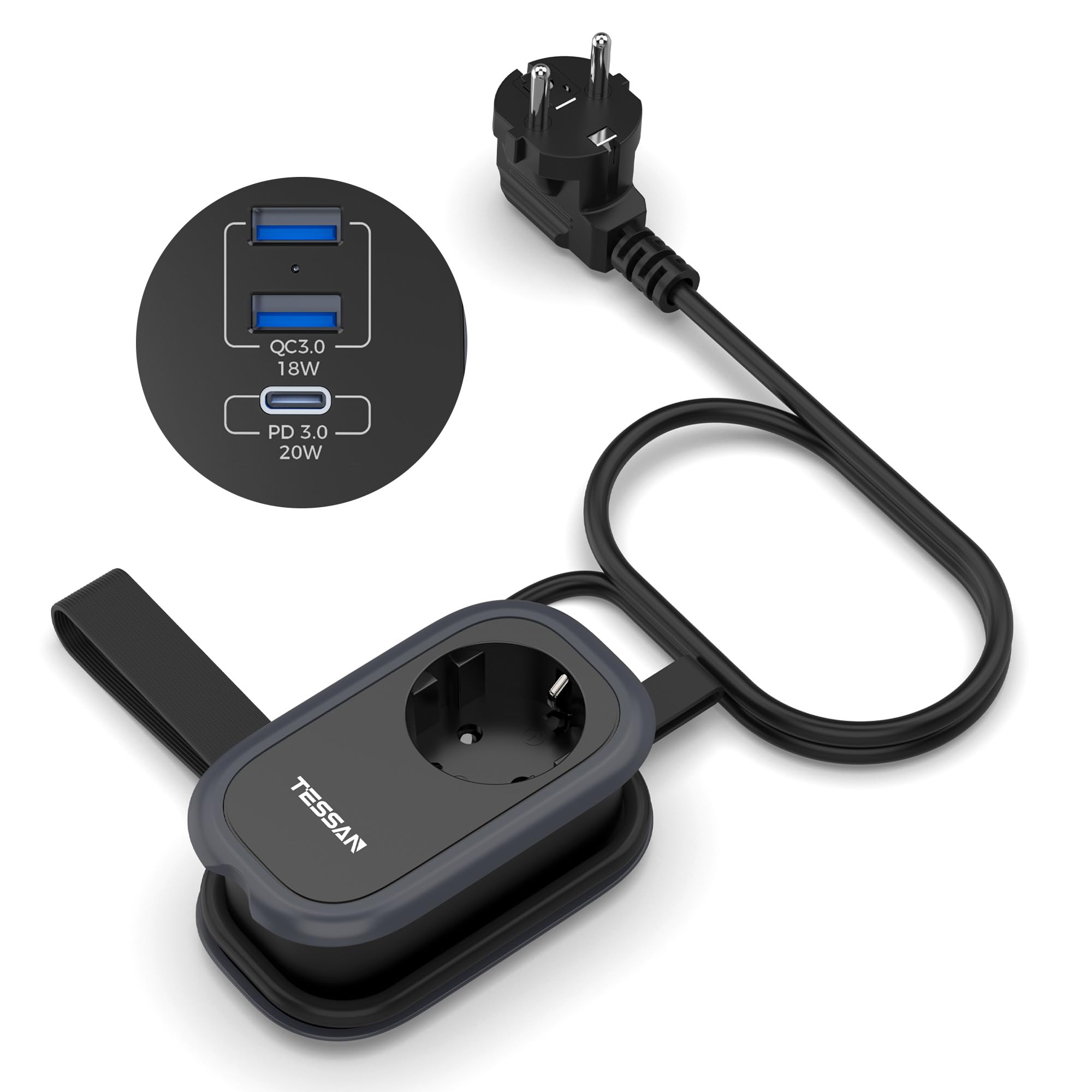 Tessan Ciabatta Multipresa Con Usb C